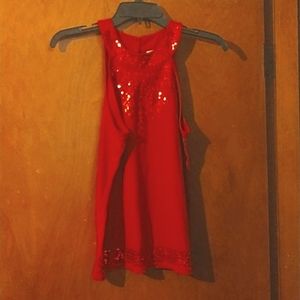 No Boundaries Sequined Red Tank Top Size Medium (7-9) Women's